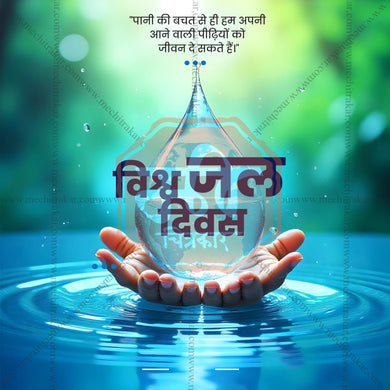 World Water Day Social Media Template | Hindi PSD | Me Chitrakar 0325-7