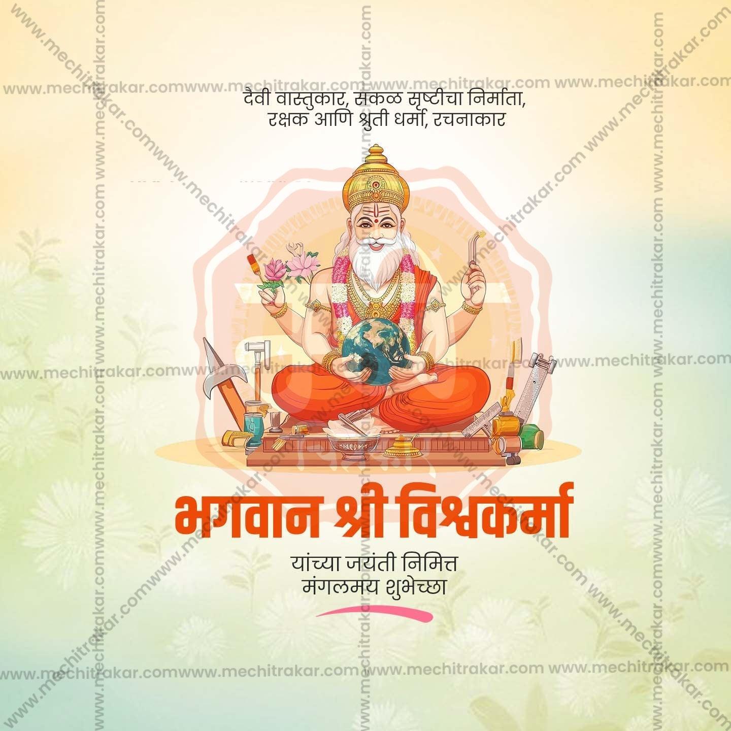 Attractive Vishwakarma Jayanti Festival Banner in Marathi, Hindi, and English - PSD and JPG by Me Chitrakar