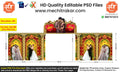 Editable Wedding Entry Gate PSD – Bright Floral Arch Kaman with Traditional Elements and Couple Portraits – 40x17 ft Design