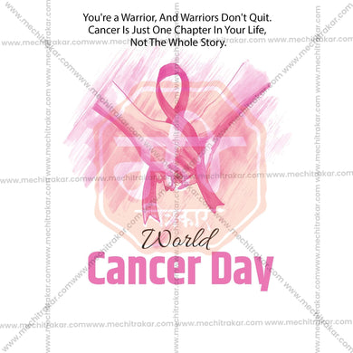 Professional World Cancer Day Template Design in Marathi, Hindi, and English - High-Quality Editable PSD and JPG by Me Chitrakar