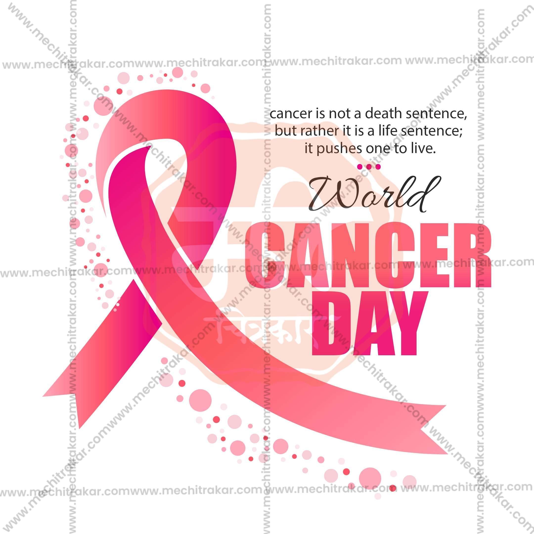 Premium World Cancer Day Template editable Invitation in Marathi, Hindi, and English - Editable PSD and JPG by Me Chitrakar