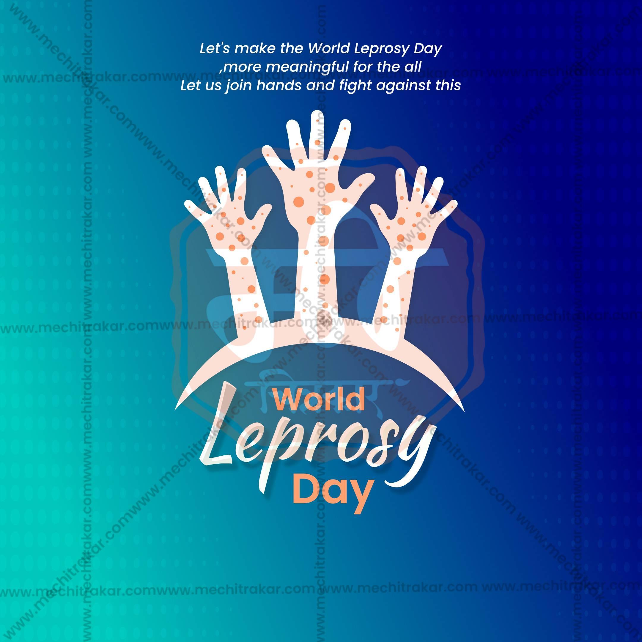 Professional World Leprosy Day Design in Marathi, Hindi, and English - High-Quality Editable PSD and JPG by Me Chitrakar