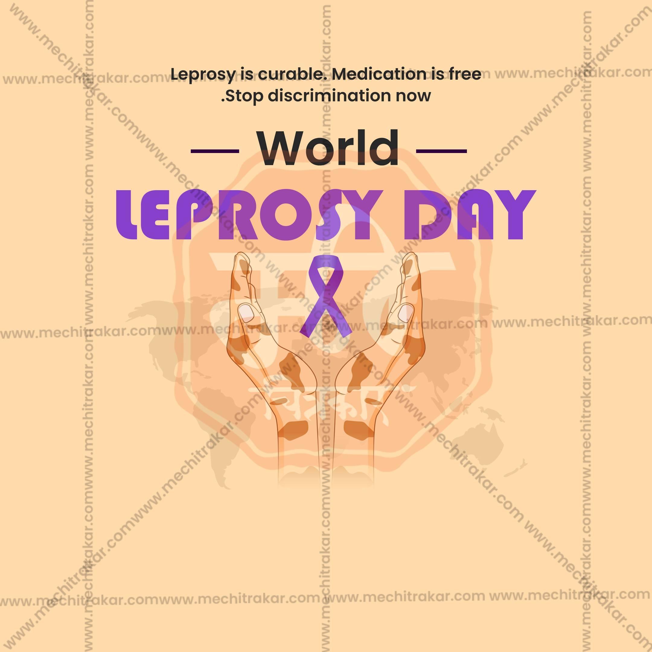 Elegant World Leprosy Day Flyer Design in Marathi, Hindi, and English - High-Quality PSD and JPG by Me Chitrakar