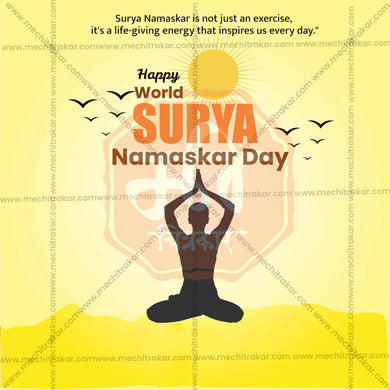 High-Quality World Surya Namaskar Day Template editable Social Media Post in Marathi, Hindi, and English - PSD and JPG by Me Chitrakar