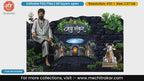 Shankar Maharaj Forest Sanctuary Editable PSD Backdrop Template for Pandal Decoration