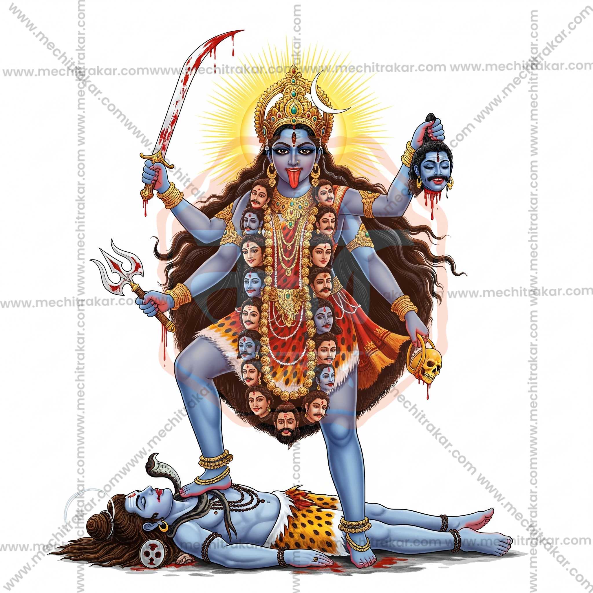 Premium Hindu Gods JPG Image Bundle – 100 High-Quality Illustrations by Mechitrakar | HGILL0625-Bundle No.1