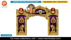 Sheshnag Ganpati Jijau Shivaji Purple Gold Entry Gate Editable PSD Template for Pandal Decoration