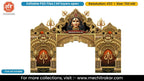 Maa Durga Golden Trishul and Lion Theme Pandal Gate Editable PSD Template