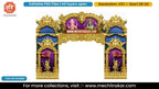 Ganesha Maa Durga Hanuman Flag Blue Purple Entry Gate Editable PSD Template for Pandal Decoration