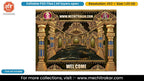 Golden Filigree Mahal Entry Gate Editable PSD Template with Ganpati Bappa and Maa Ambe