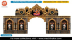 Shri Mahalakshmi Lotus Throne Golden Palace Theme Pandal Gate Editable PSD Template