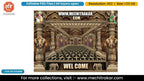 Antique Bronze Elephant Pillar Mahal Entry Gate Editable PSD Template with Ganesh and Maa Durga