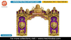 Maa Durga Ashtabhuja Ganesha Purple Elephant Entry Gate Editable PSD Template for Pandal Decoration