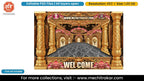 Pink Lotus Golden Palace Entry Gate Editable PSD Template with Shri Ganesh and Maa Durga