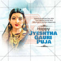 Professional Jyeshta Gauri Avahan Template Design in Marathi, Hindi, and English - High-Quality Editable PSD  by Me Chitrakar