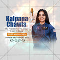Kalpana Chawla Jayanti Social Media Template | English PSD | Me Chitrakar 0325-4