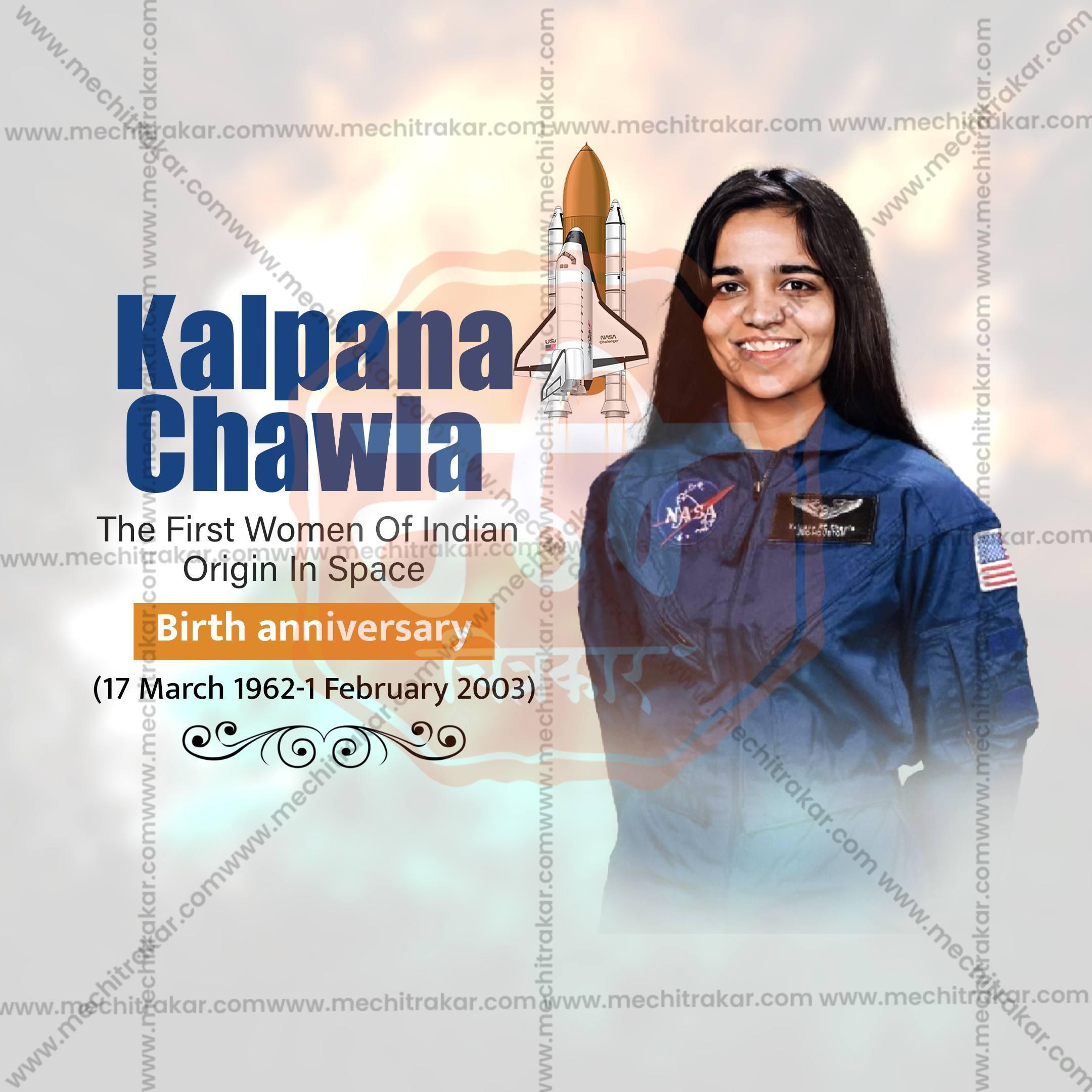 Kalpana Chawla Jayanti Social Media Templates | 10 PSD Bundle No.1 (English) | Me Chitrakar-0325