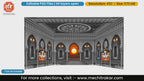 Magnificent Chhatrapati Shivaji Maharaj darbar with sunset background 4 Side Decoration editable psd template for historic stage designs.