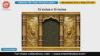 Royal tiger themed stage backdrop with golden carvings, editable PSD template.