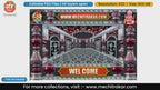 Silver Red Ganesh Devi Welcome Gate Design Editable PSD Pandal Decoration Template