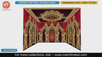 Luxurious red velvet and golden peacock 4 Side Decoration editable psd template for flex printing