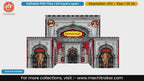 Majestic stone arches 5 Side Decoration editable psd template featuring golden elephants and respected Maharashtrian leaders.