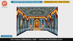 Lord Ram and Hanuman inside ornate grey stone temple 4 Side Decoration editable psd template