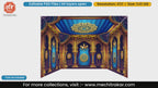 Palace blue mandala 4 Side Decoration editable psd template