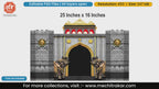 Golden dome fort entrance with decorated royal elephants and lion emblem editable PSD template.