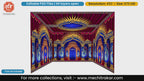 Royal blue and gold peacock motif 4 Side Decoration editable psd template for traditional Indian mandap stage design