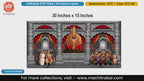 Silver temple arch editable PSD template backdrop featuring Goddess Tulja Bhavani and Royal Maratha family.