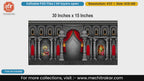 Dark stone temple arch editable PSD template backdrop for Hindu deity event flex printing and digital design.