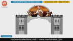 Chhatrapati Shivaji Maharaj sword and shield warrior pose entry gate editable PSD template.