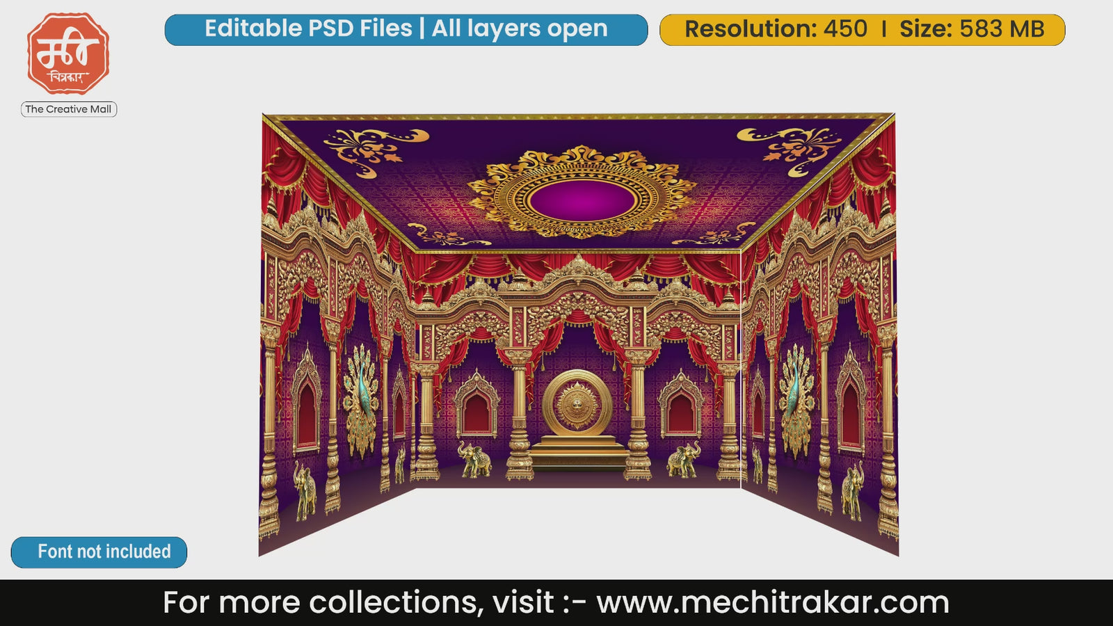 Royal purple stage 4 Side Decoration editable psd template