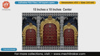 Grand Traditional Hindu Temple Wooden Doors Backdrop Editable PSD Template
