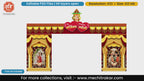 Traditional Kalash and Om Hindu marriage entrance Kaman editable PSD template with red and gold drapes