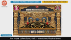 Royal Dhol Dancer Peacock Welcome Backdrop PSD Template Set