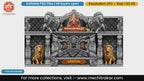 Silver Lion Guardian Facade Mandap Gate with Ganesha – Editable PSD