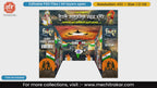 Patriotic Indian army theme 5 Side Medium Decoration editable psd template for festival pandals.