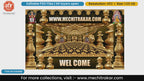 Lord Shiva Golden Sanctum Welcome Backdrop PSD Template Set
