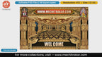 Golden Gaja Deity Sanctum Welcome Backdrop PSD Template Set