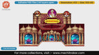 Nighttime lotus pond 5 Side Decoration editable psd template with Lord Ganesha, Chhatrapati Shivaji Maharaj and Mahatma Phule portraits.