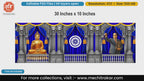 Golden Buddha Dr. Babasaheb Ambedkar holding constitution editable PSD template with blue drapes.