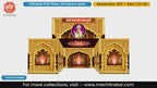 Beautiful Lord Ganesha traditional golden mandap 5 Side Decoration editable psd template with floral ceiling.