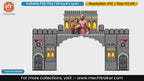 Stone fort entry gate editable PSD template featuring Chhatrapati Shivaji Maharaj, Rajmata Jijau, and young Sambhaji Maharaj for cultural events.