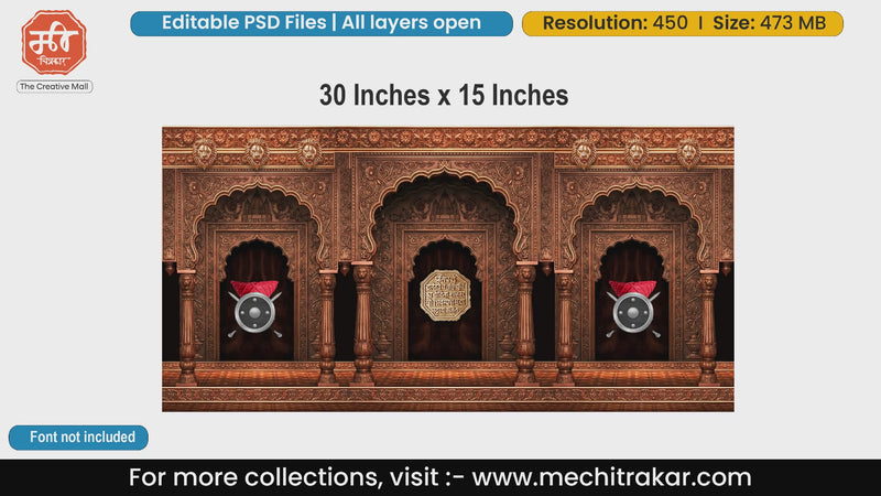 Traditional Maratha royal turban pheta and crossed swords banner editable PSD template.