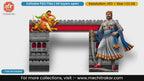 Editable PSD template of Chhatrapati Shivaji Maharaj and Maratha warrior on lion entry gate for grand Swarajya events and flex printing.