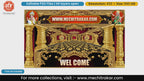 Golden Devi Mask Sanctum Welcome Backdrop PSD Template Set