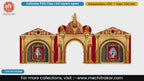 Golden arch editable PSD template featuring Goddess Mahalaxmi Ambabai of Kolhapur with royal portraits and lion motifs.