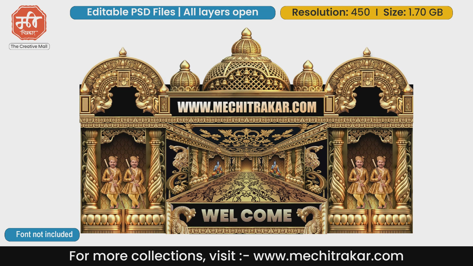 Golden Temple Dome Ram Darbar Mandap Editable PSD Template